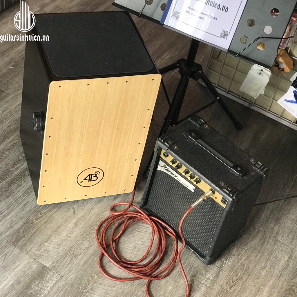 Cajon drum trắng có tay chỉnh tiếng snake kèm EQ giúp đi show,..... - bảo hành 6 tháng - tặng kèm phụ kiện