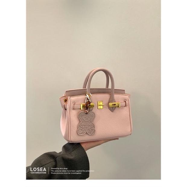 Túi chữ H tag gấu Bikin size 20 chất da togo hàng QC cao cấp