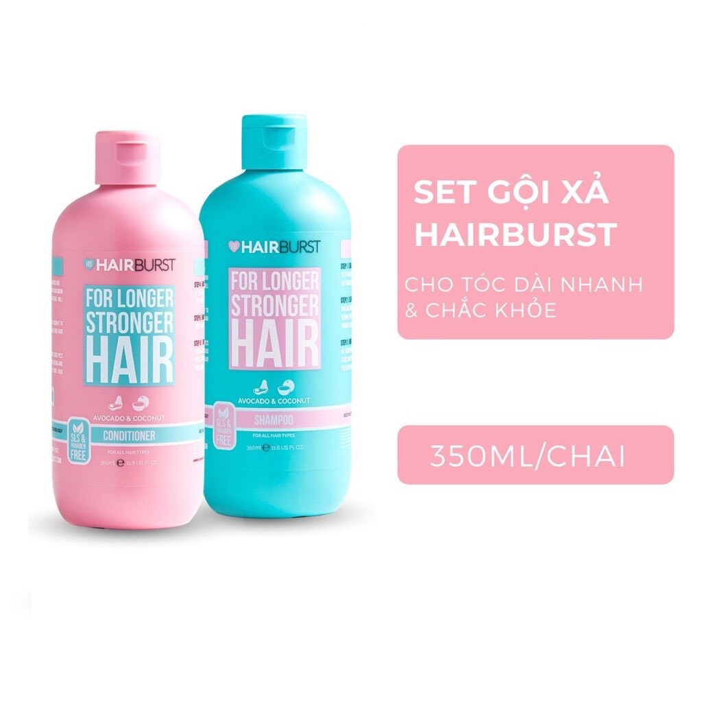 Combo Gội + Xả + Xịt Dưỡng Tóc Chăm Sóc Tóc Dài Dày Và Khỏe Hơn Hairburst