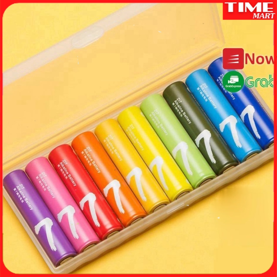 Pin AAA Alkaline Xiaomi Youpin ZMI Rainbow số 7 - 1 vỉ 10 viên, Pin đũa 3A Pin Xiaomi ZMI số 7 Chính Hãng[TIME_MART ]