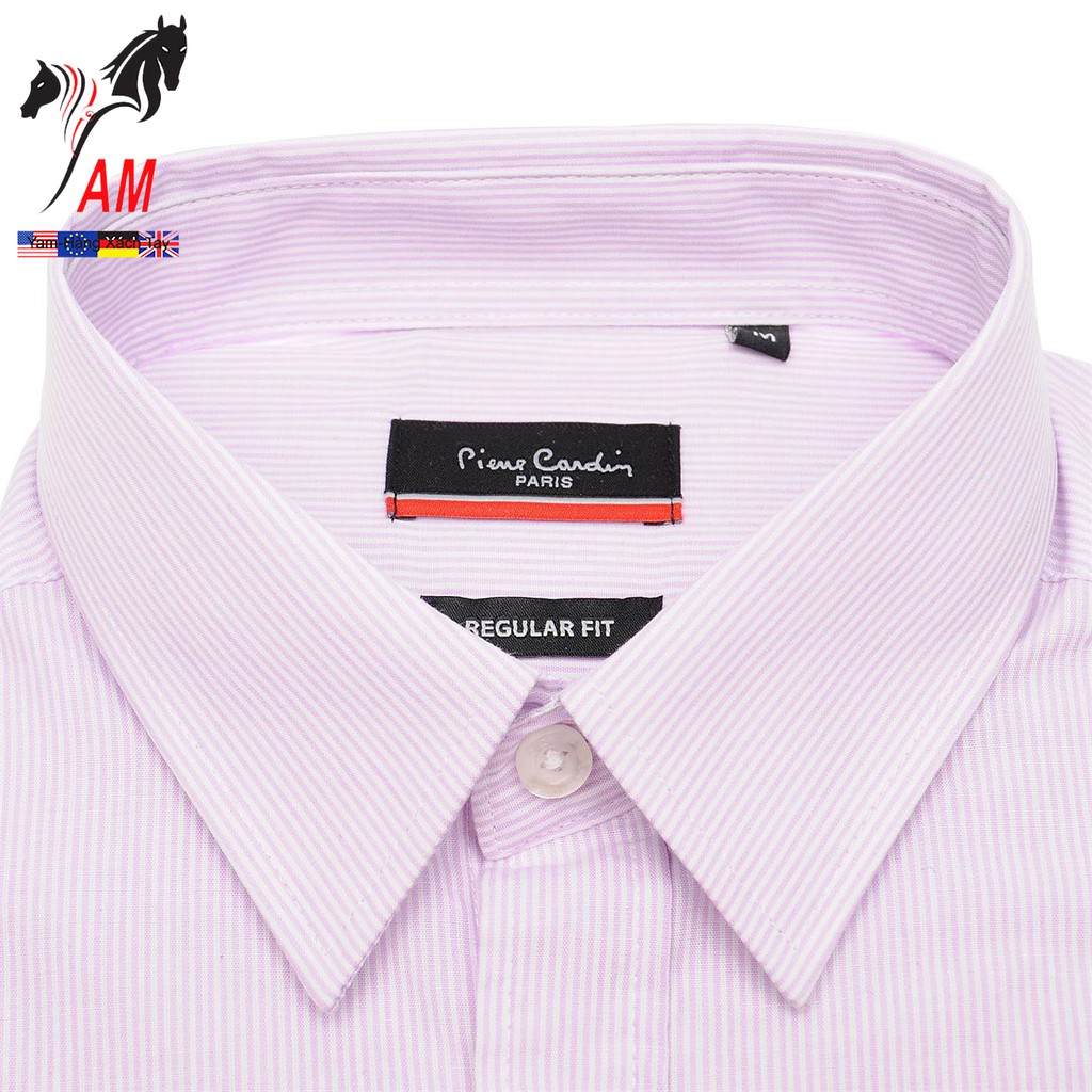 Áo Sơ Mi Nam Dài Tay Pierre Cardin Long Sleeve Shirt Mens Cao Cấp (Màu Pink Sọc Caro -UK )