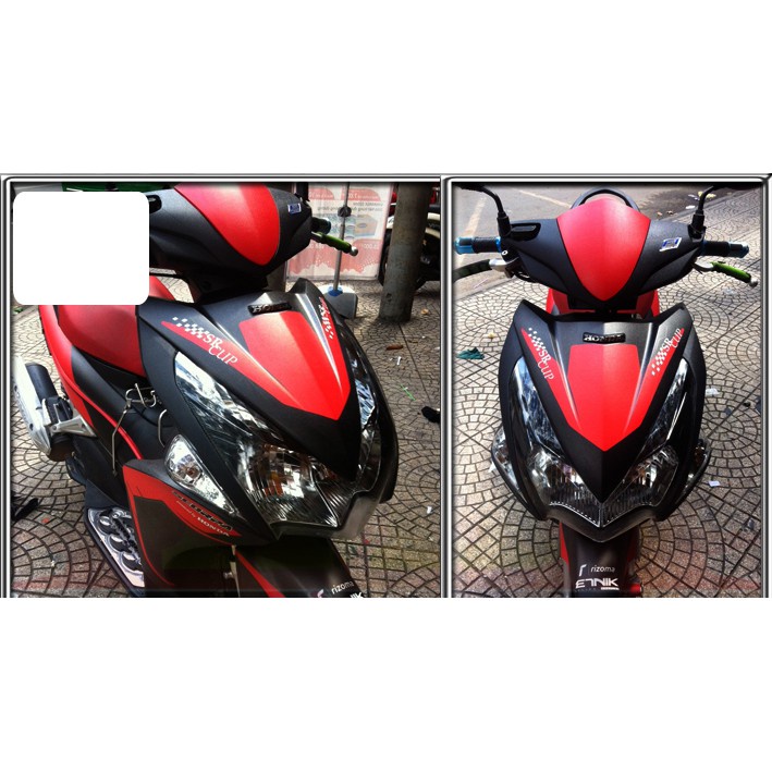 Tem trùm air blade ♦FREESHIP♦ đỏ đen đời 2011, độ team trùm ab dán phủ dàn áo xe đen đỏ rẻ đẹp