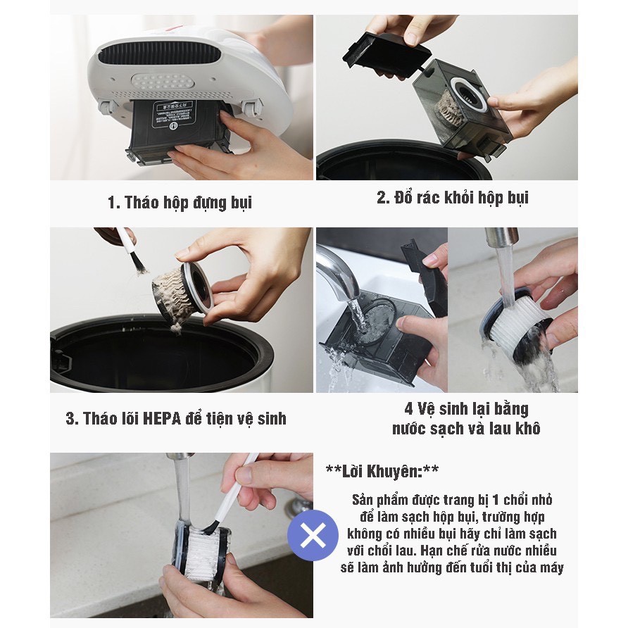 Máy Hút Bụi Cầm Tay Gia Đình Deerma CM800 Diệt Khuẩn Bằng Tia UV Công Suất 450W,Bộ Lọc Hepa,Hút Sạch Bụi Mịn