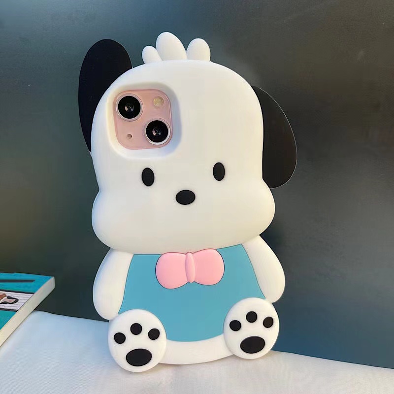 Ốp Điện Thoại Silicon Mềm Chống Sốc Hình Chú Cún Hoạt Hình Ba Chiều Cho iPhone 13 12 11 Pro Max XR XS Max X 7 8 6 6s Plus