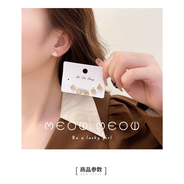 Set 3 đôi khuyên tai thời trang Hàn Quốc