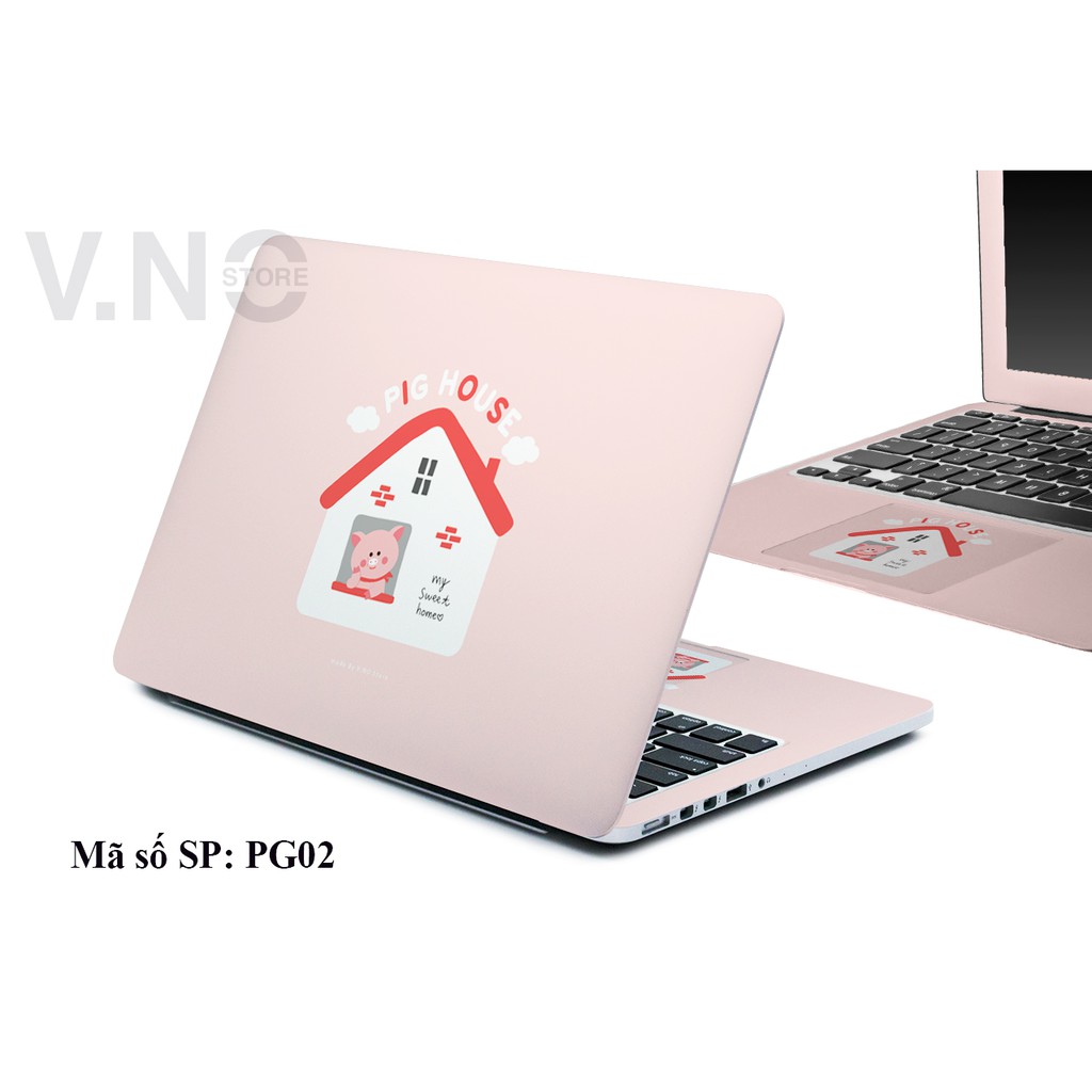 Skin dán Laptop V.NO SKIN - HEO XINH cao cấp cho các dòng laptop dell/acer/asus/lenovo/hp/macbook