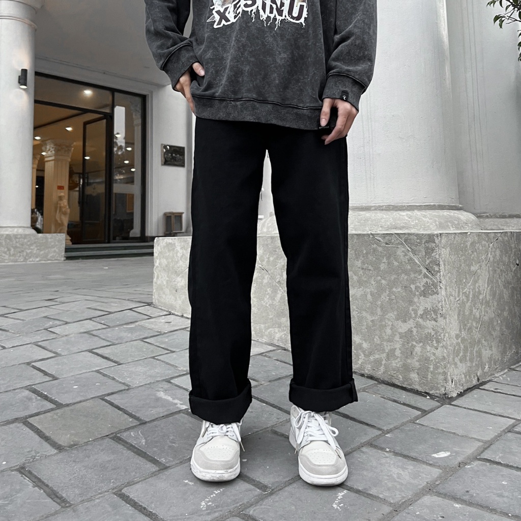 Quần Jeans Baggy Suông Đen Nam XESINU