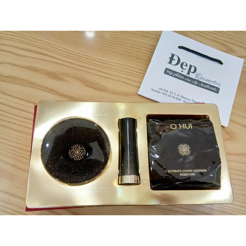 Set Phấn Nước Và Son Cao Cấp Ohui Sparkling Makeup Collection-3pcs-Hàn Quốc