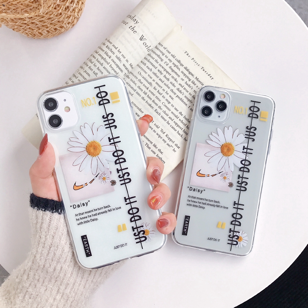 Creative Daisy Label Pattern Shockproof Casing OPPO A5 A3S A7 A5S A9 2020 F11 A7X F9 K1 R15X K3 reno A11X TPU Clear Cover