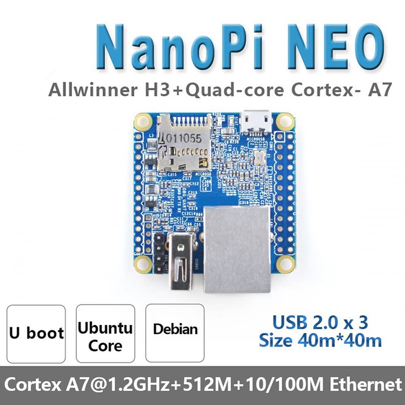 Bảng mạch phát triển NanoPi NEO H3 Super Raspberry Pie Quad-Core Cortex-A7 DDR3 RAM 512MB