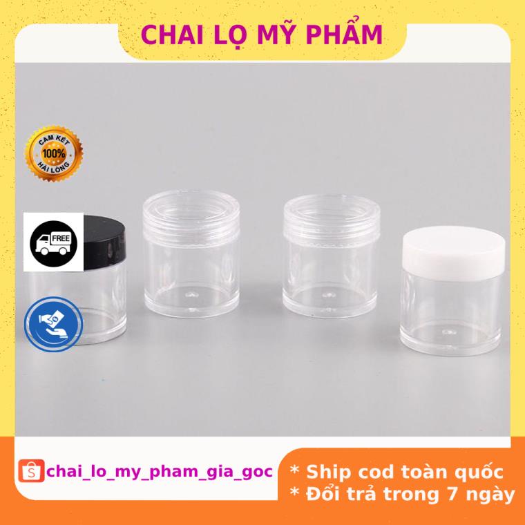 Hủ Đựng Kem ❤ GIÁ TỐT NHẤT ❤ Hủ nhựa trong thân cao 10g chiết mỹ phẩm , hủ đựng kem , chai lọ chiết mỹ phẩm .