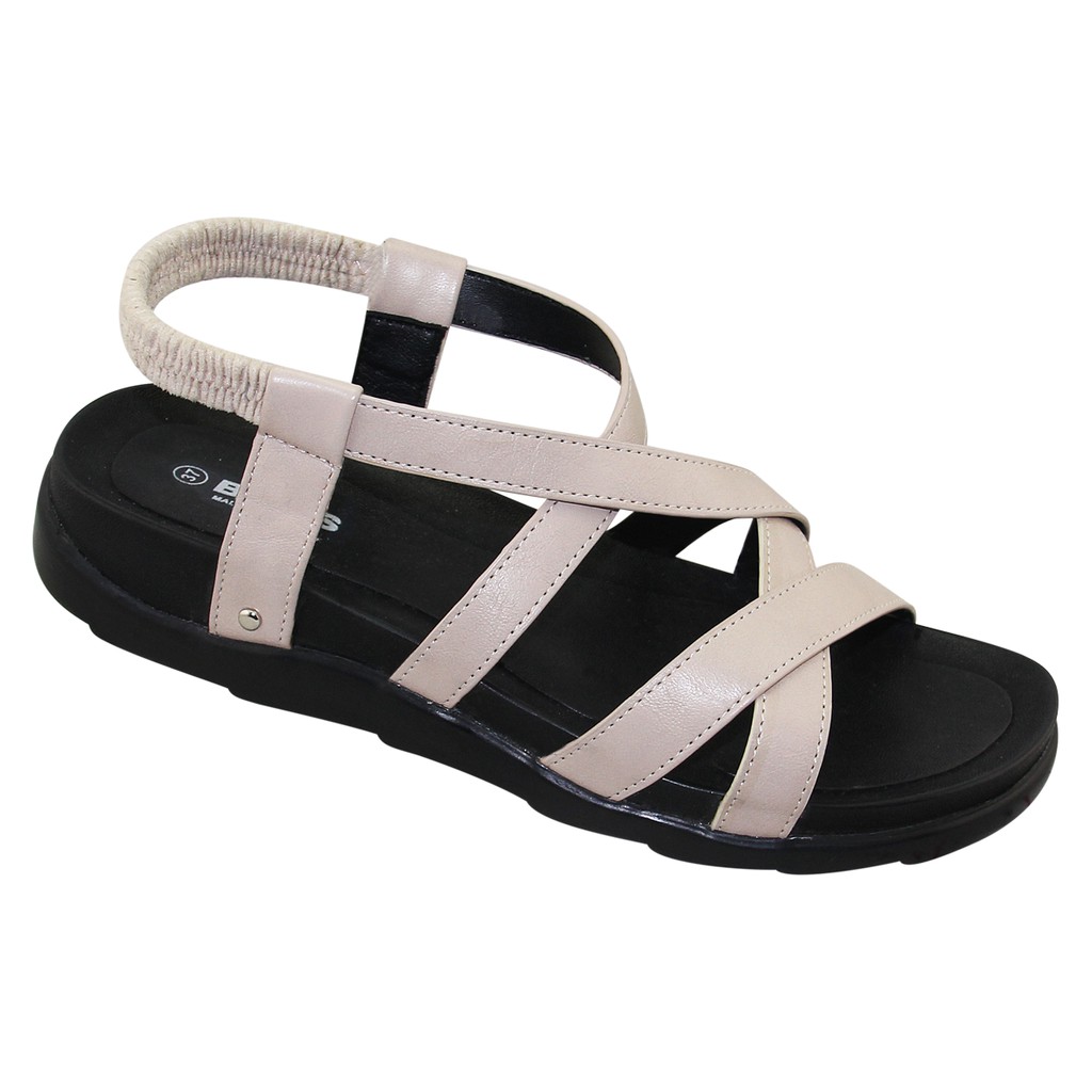 GIÀY SANDAL QUAI DÂY CHÉO ĐẾ BẰNG NỮ BITA'S SYN.219 (ĐEN + HỒNG + KEM) - BITAS
