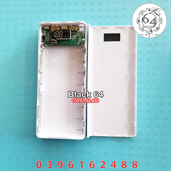 Box Sạc dự phòng nhựa 8 cell 18650_Mạch Qc 3.0 18w  Chất lượng