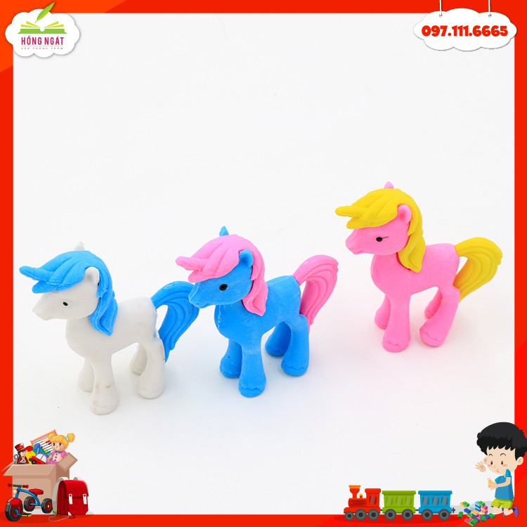 Tẩy bút chì hình ngựa pony, đồ dùng học tập dễ thương cute giá rẻ làm quà tặng học sinh văn phòng phẩm T06