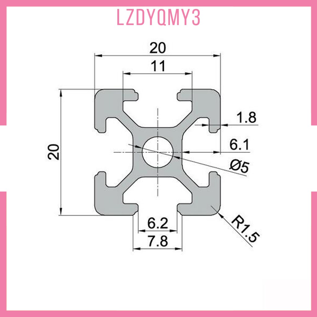 Bộ 2 Khung Nhôm Định Vị Hình Chữ T Cho Máy In 3d 50cm