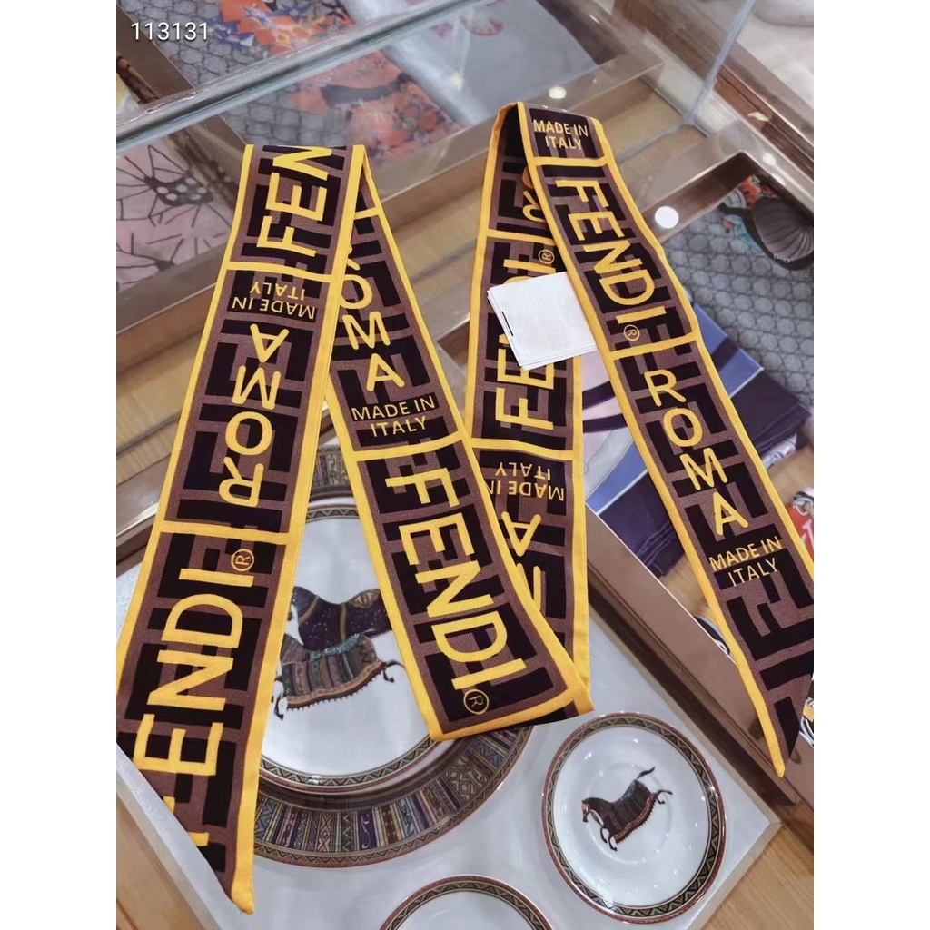 Khăn Quàng Cổ / Khăn Quàng Cổ / Túi Xách Bằng Lụa In Chữ FF Thời Trang 2022 Cho Nữ