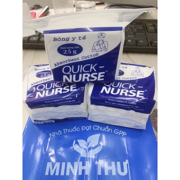 Bông Gòn Y Tế Quick Nurse Khối Lượng 25g và 50g