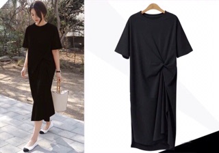 Đầm xoắn eo form oversize
