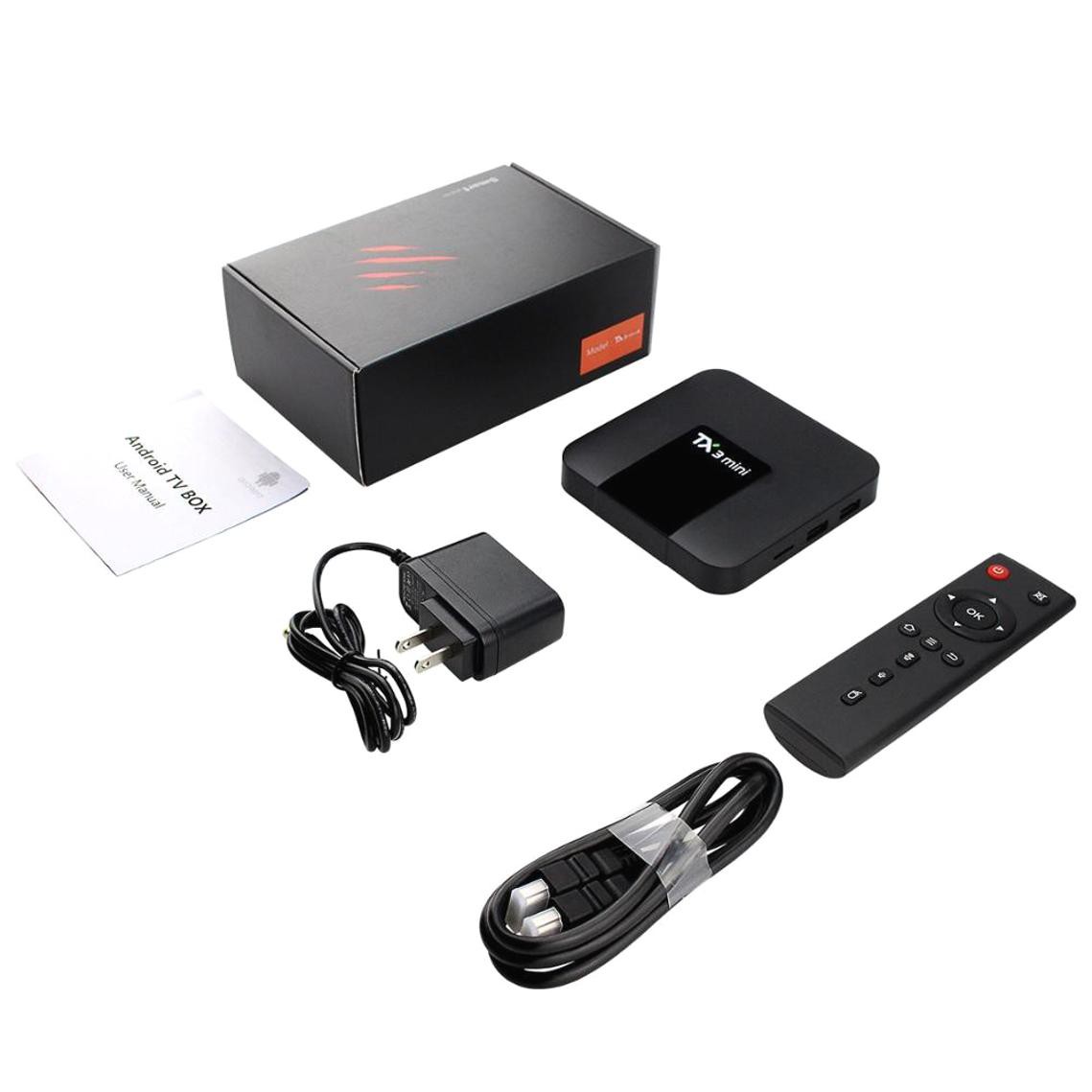 Đầu Tv Box Tx3 Mini 4k Android 6.0 Amlogic S905X Lõi Tứ Ram 1gb Emmc 8gb Và Phụ Kiện