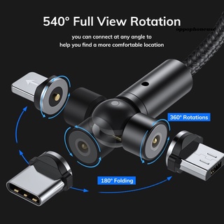 Dây Cáp Sạc Nhanh Nam Châm Cổng Micro Usb Type C 540 Độ Qc3.0