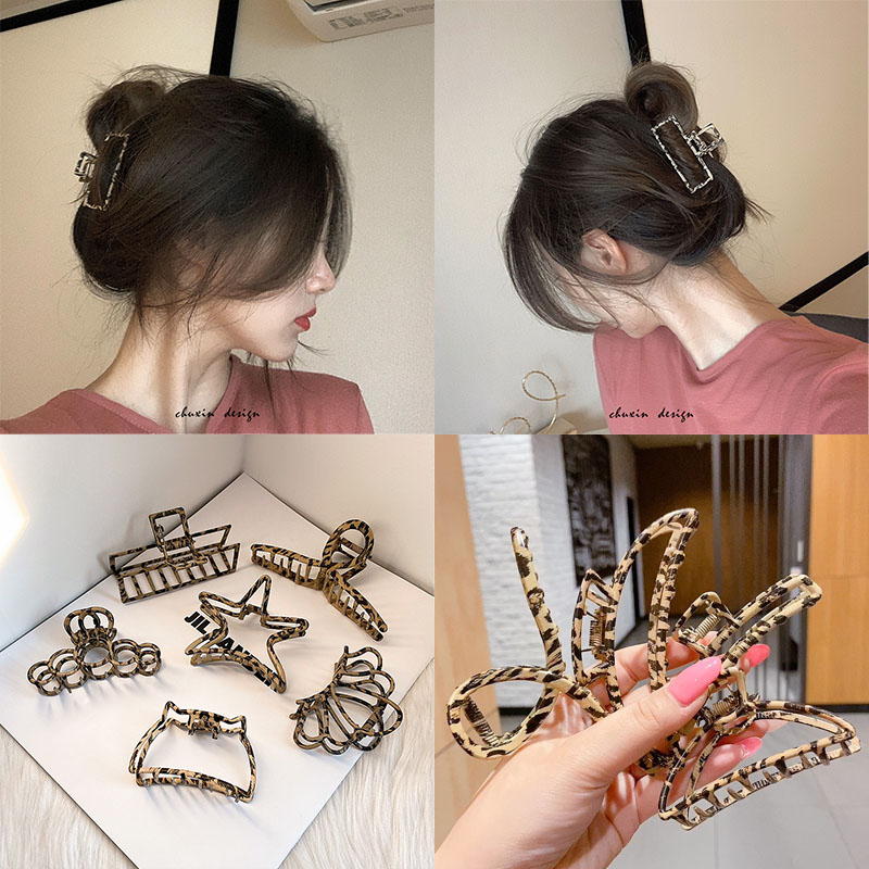 Korean Sexy leopard Metal Hair Clip Bathroom Clip Girl Fashion Luxury Accessories