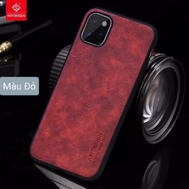 🌟CHÍNH HÃNG KST Design🌟 Ốp giả da trơn IPHONE 6 6S 7 8 SE / PLUS / X XR XS / 11 12 / MINI / PRO / MAX DA ĐẸP CHẮC CHẮN