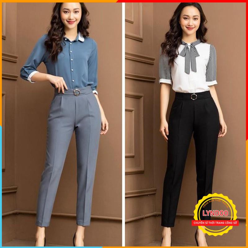 Quần tây nữ lưng cao [HÀNG THIẾT KẾ] Quần tây nữ công sở khoá sườn, Chất vải tuyết mưa mềm mịn lên dáng cực xinh | BigBuy360 - bigbuy360.vn