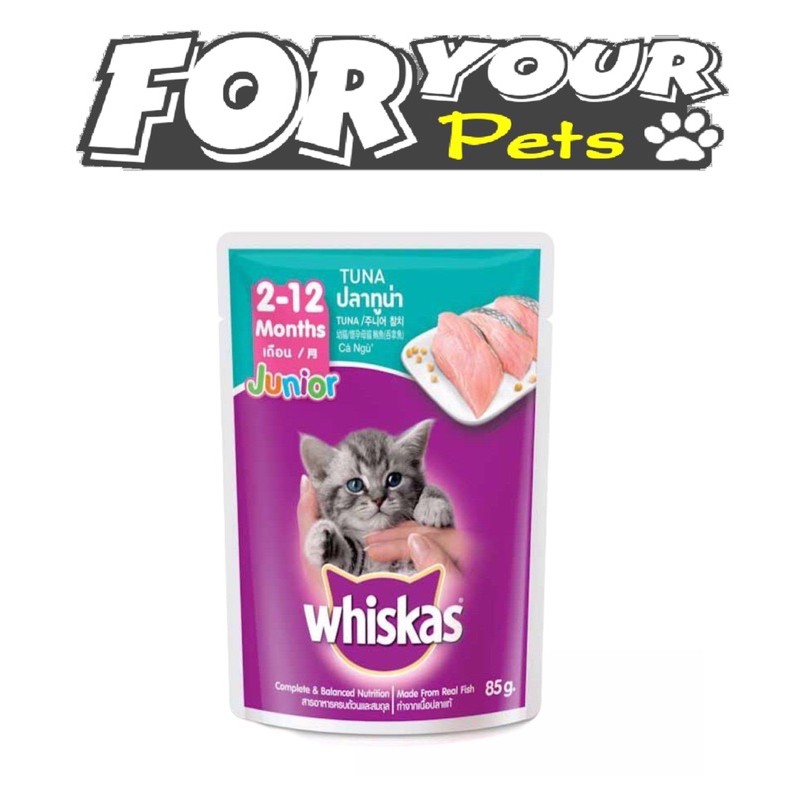 PATE WHISKAS CHO MÈO CON 85G MIX 2 VỊ CÁ THU - CÁ NGỪ