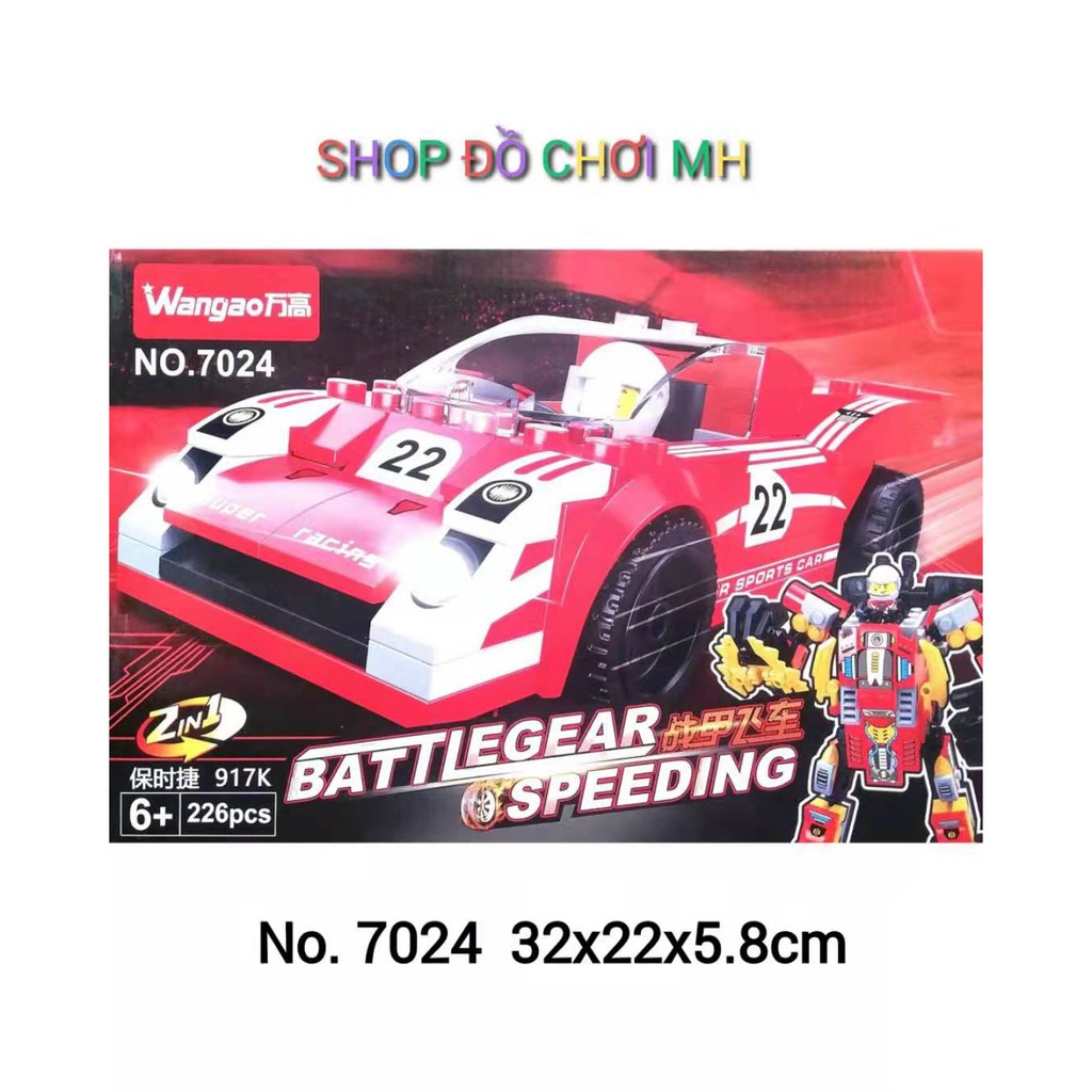 Đồ chơi lego xếp hình lắp ráp wangao 7021~7024 - xe hơi biến hình người máy