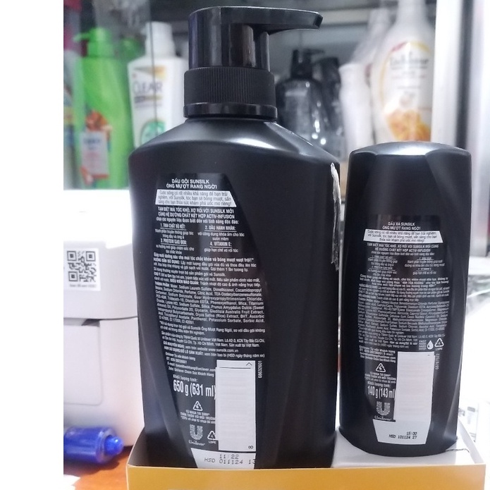 Dầu gội sunsilk vàng/ đen mềm mượt  650g