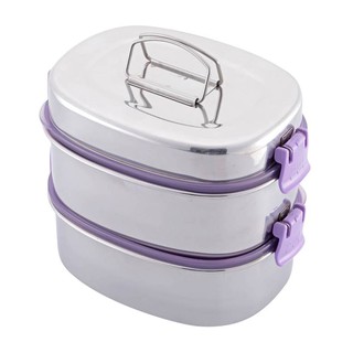 Camen (cặp lồng) Inox Zebra Smart Lock II 152042-16cm x 2ngăn, hình oval, inox 304 siêu bền