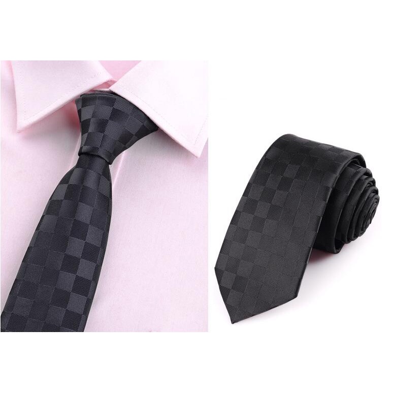 Cà Vạt Bản Nhỏ 6CM Họa Tiết Sọc / Chấm Bi Thời Trang Công Sở Cho Nam