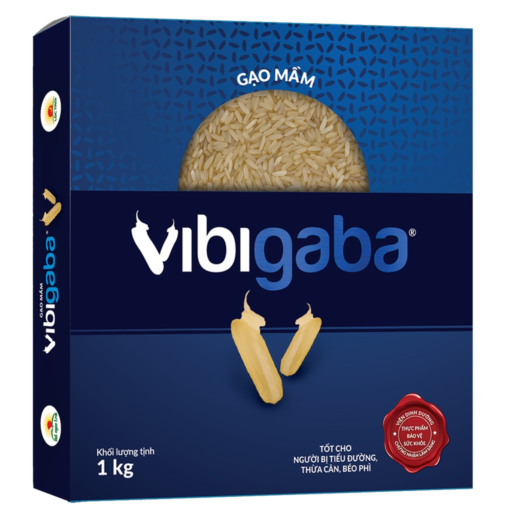 Combo dùng thử gạo mầm Vibigaba 1kg và Vibigaba nghệ 1kg