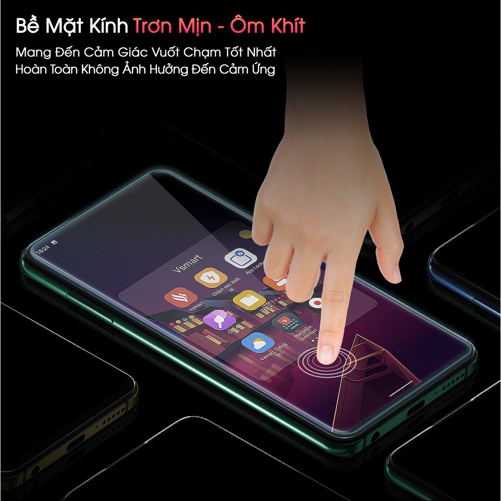 [KÍNH JOY 4] Kính Cường Lực Full Màn Đen Dành cho Vsmart Joy 4 Ảnh Thật Dán Máy