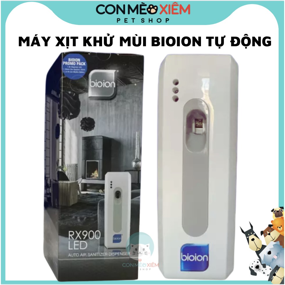 Máy xịt khử mùi Bioion tự động rx900 led kháng khuẩn,khử mùi hôi chó mèo Con Mèo Xiêm