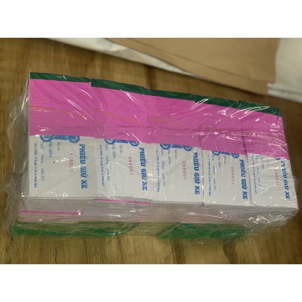 Phiếu giữ xe máy-xe ôtô-xe đạp in sẵn-block 50
