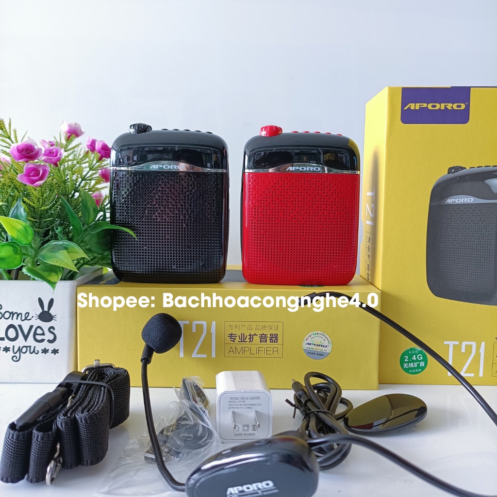 Máy trợ giảng không dây Aporo T21 2.4G, loa trợ giảng có bluetooth