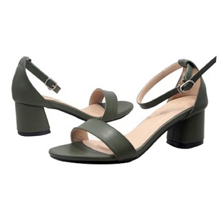 Sandal quai ngang bít hậu gót trụ 5cm