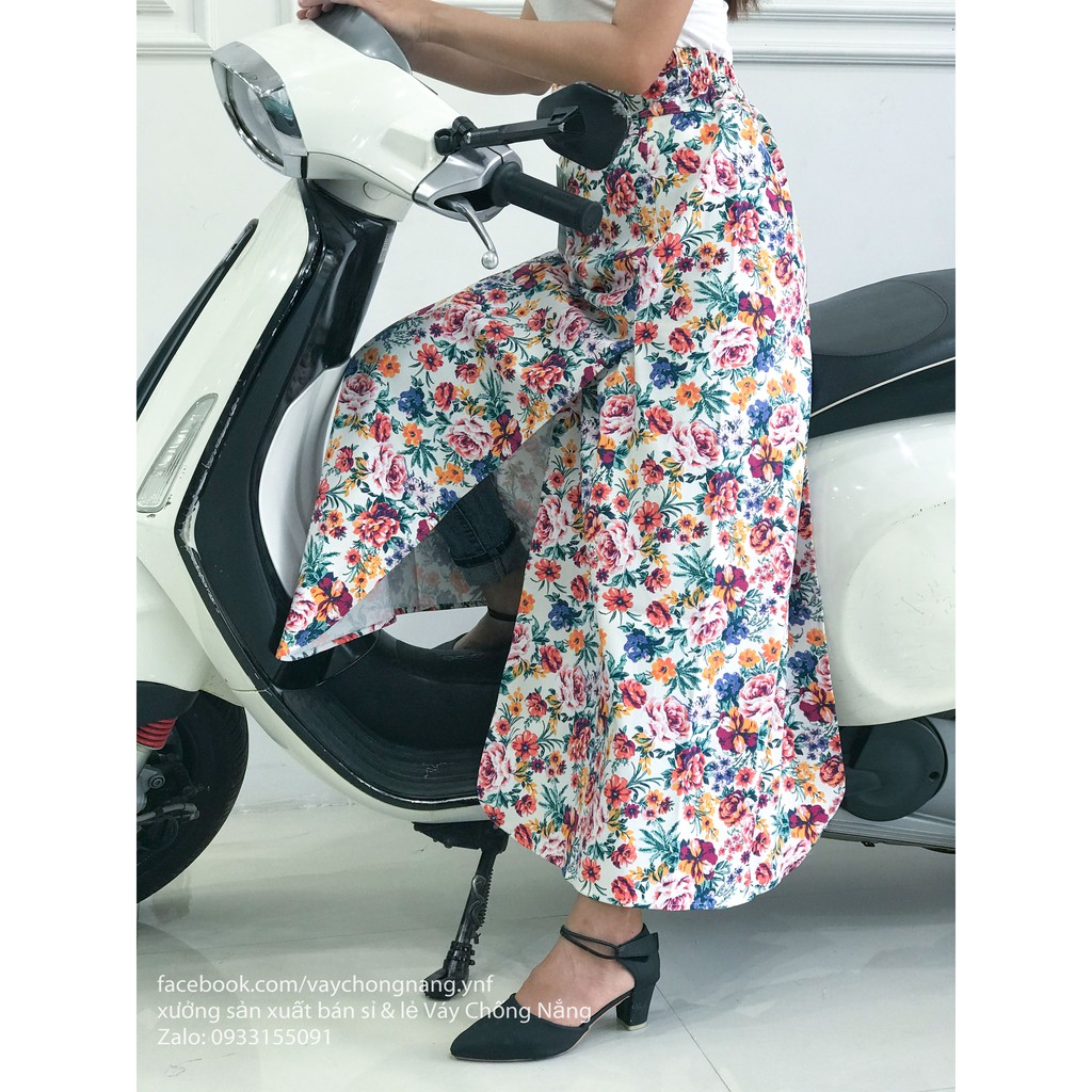 Váy chống nắng freeSize kaki bông xẻ tà | BigBuy360 - bigbuy360.vn