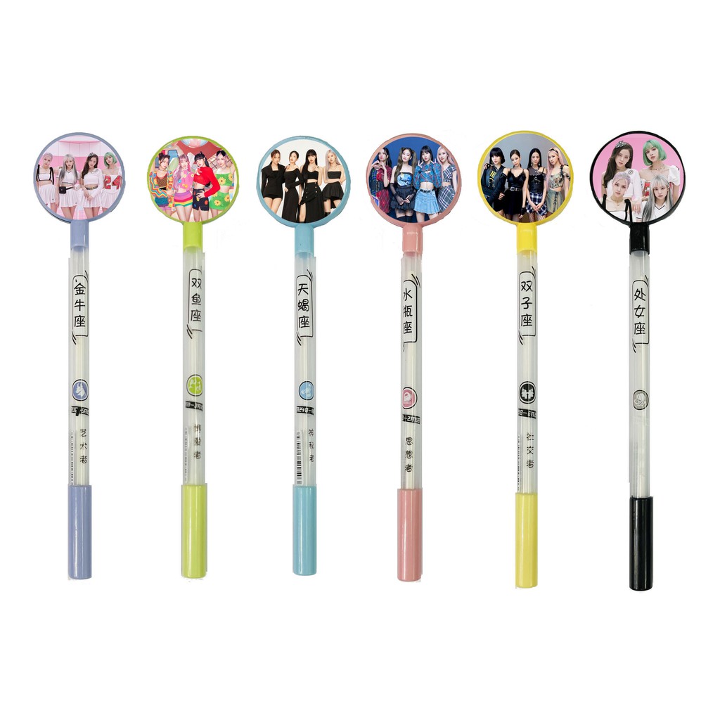 Set 2 bút bi nước Blackpink và thành viên ảnh 2 mặt bút