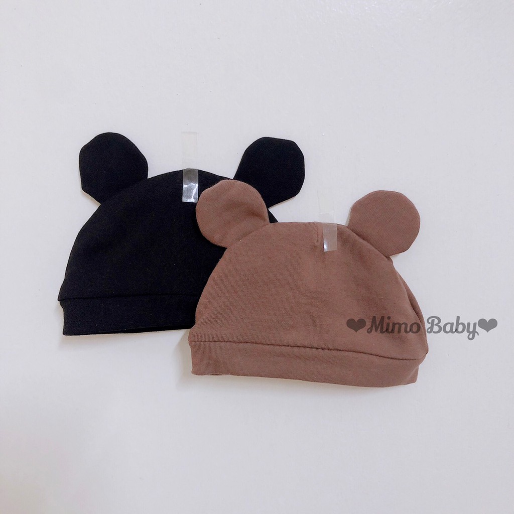 Mũ sơ sinh trùm đầu tai mickey Style hàn quốc cho bé (0-6m) Mimo Baby MD30