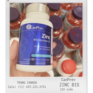 [Hàng có sẵn -Bill chính chủ] Viên bổ sung kẽm Zinc CanPrev’s Zinc Bis-Glycinate 25mg hàng Canada