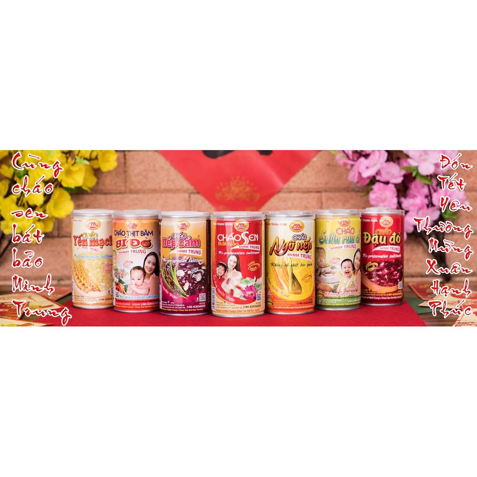 Cháo Ăn Liền-Cháo Sen Bát Bảo Minh Trung-Cháo Nếp Cẩm, Đậu Đỏ, Đậu Xanh, Yến Mạch...Đầy Đủ Các Loại. Không Chất Bảo Quản