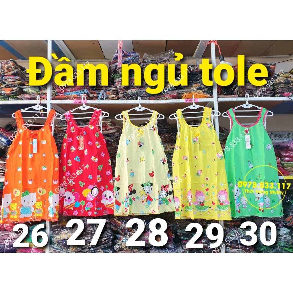 Đầm ngủ tole 2 dây mát mẻ