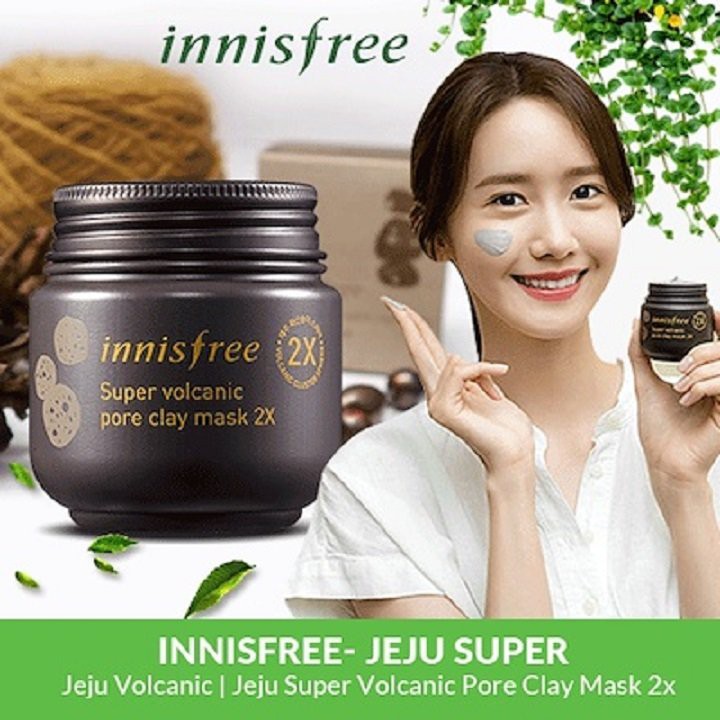 Mặt Nạ Đất Sét Tro Núi Lửa Hỗ Trợ Giảm Mụn Đầu Đen Innisfree Super Volcanic Pore Clay Mask 2X (100ml)