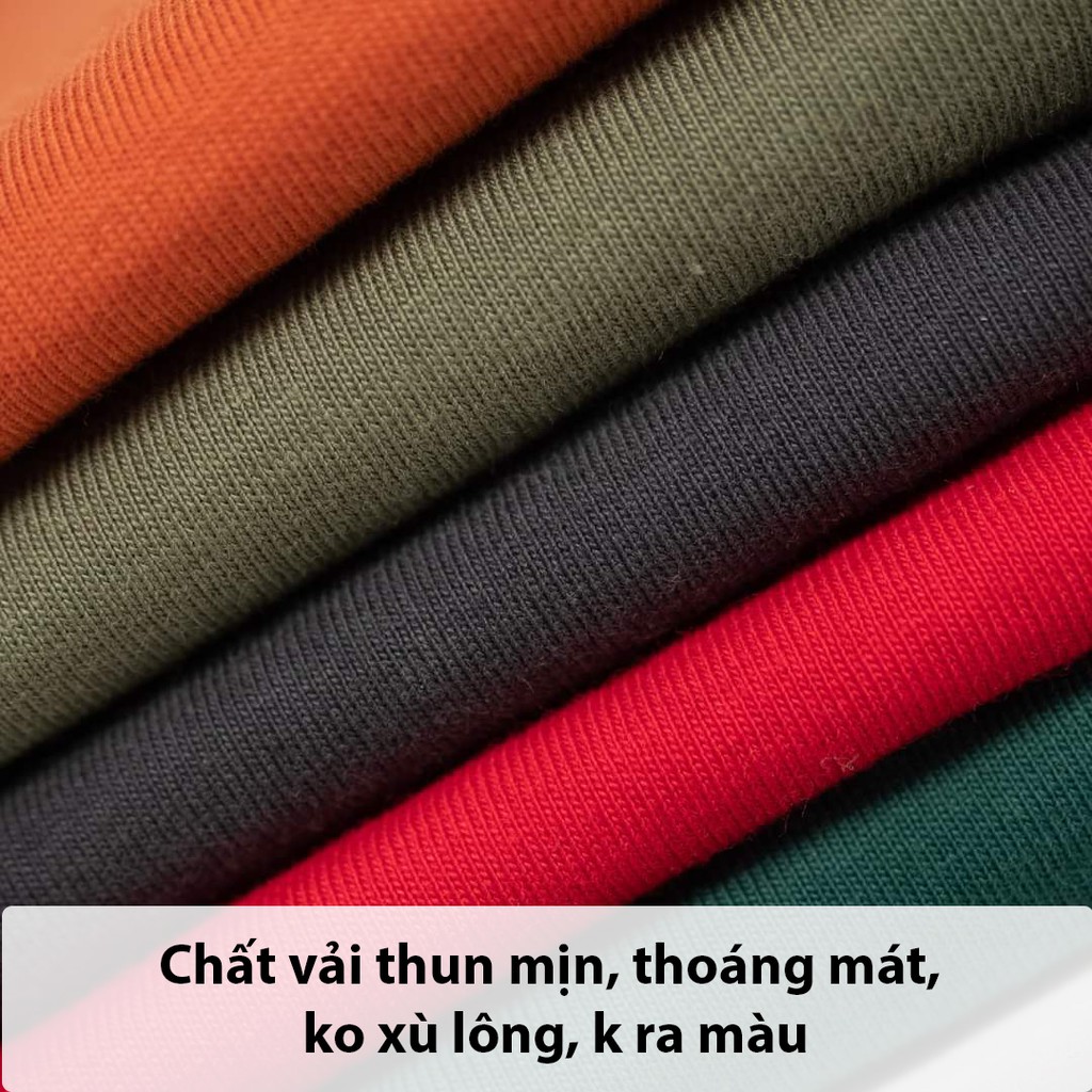 Áo Thun Trơn Áo Phông Cotton Unisex Nam Nữ Vải Dầy Mịn Đẹp Không Xù Lông màu đỏ đô