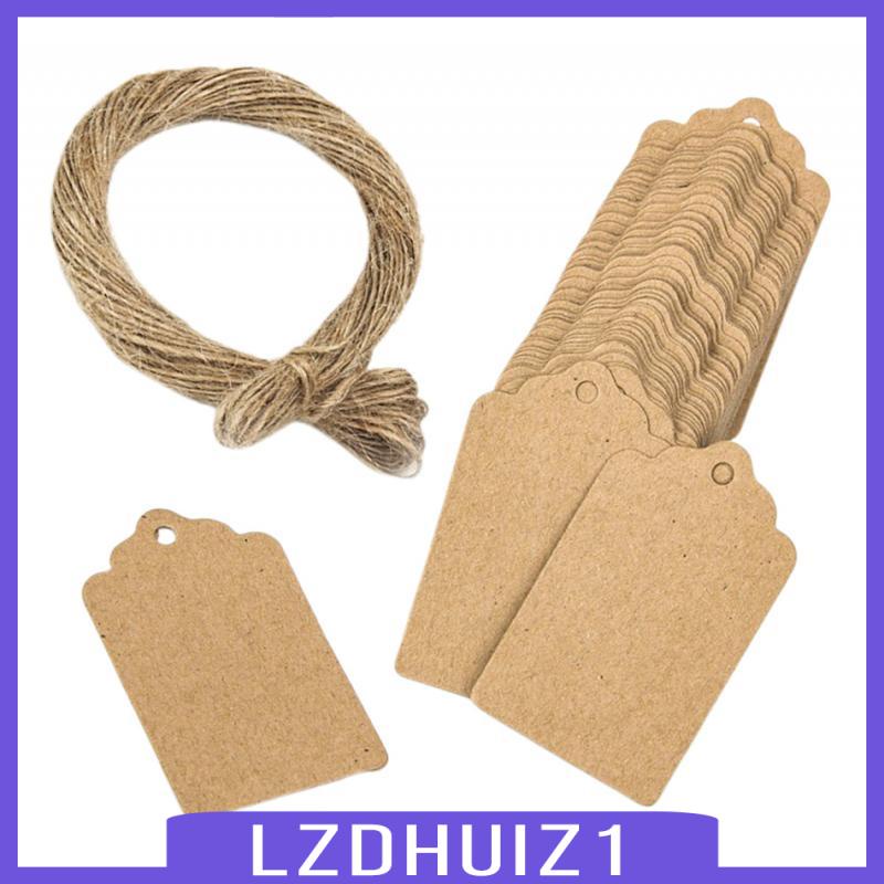 Set 100 Thẻ Giấy Kraft Trơn Ghi Tên Cho Hành Lý / Quà Cưới