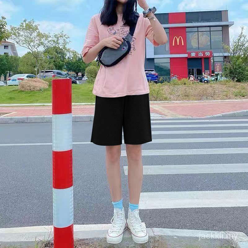 Đen Quần ngắn ống rộng Lưng Cao Phong Cách Hàn Quốc Thời Trang Mùa Hè Dành Cho Trẻ 2021 | BigBuy360 - bigbuy360.vn