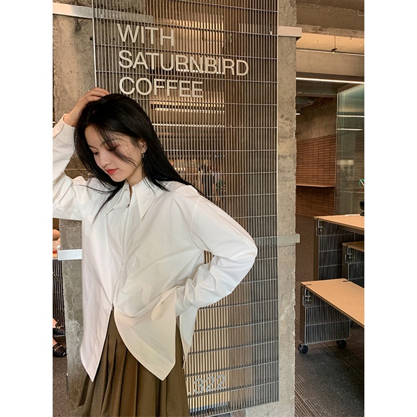 NRVP Áo Sơ Mi Dài Tay Dáng Rộng Thời Trang Hàn Quốc 2022 Dành Cho Nữ