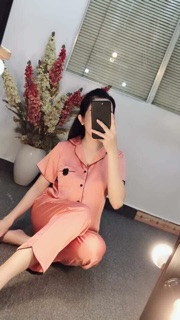 BỘ LỤA QUẦN DÀI TAY NGẮN